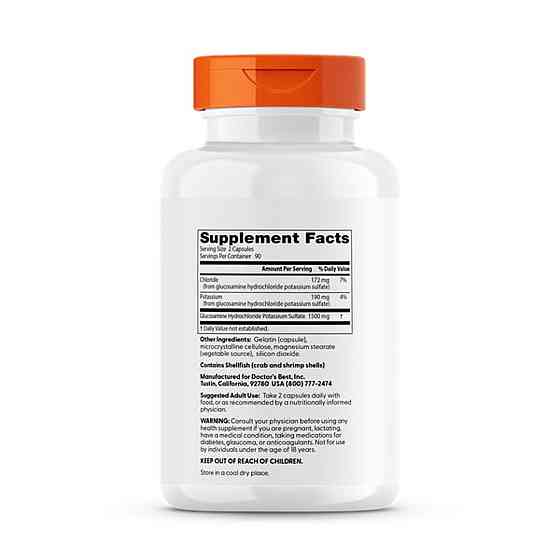 Глюкозамін сульфат для суглобів Doctor's Best Glucosamine Sulfate 750 мг 180 капс Київ