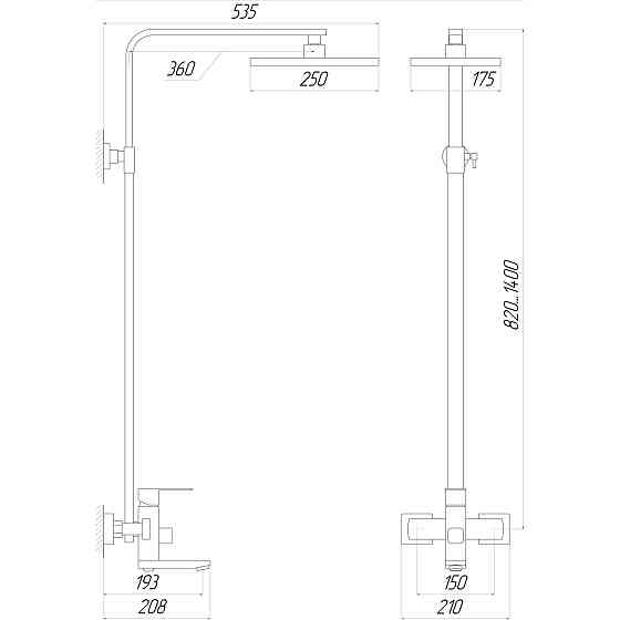 Душова система Globus Lux SICILIA VAN-SBQ-SH-04-BB Луцк