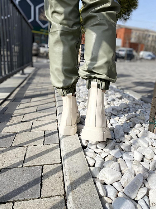 Черевики жіночі GREMMY бежеві натуральна шкіра весна-осінь высота 13 см (4305) Коломия - фото 5