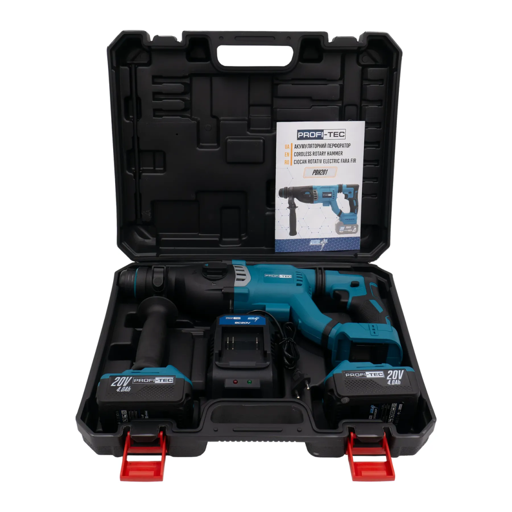 Мощный аккумуляторный перфоратор PROFI-TEC PBH201 POWERLine : с АКБ 2шт-20V 4.0 Аh (006286) Киев - изображение 10