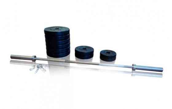 Штанга олімпійська на 90 кг Гантелі, гирі, штанги і диски з пластиковим покриттям Київ