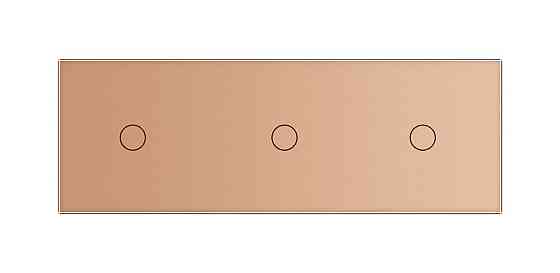 Розумний сенсорний ZigBee вимикач 3 сенсорів (1-1-1) Livolo золото (VL-C701Z/C701Z/C701Z-13) Коломыя