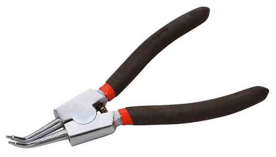 MASTERTOOL Щипці вигнуті для зовнішніх стопорних кілець MASTERTOOL 175 мм C45/HRC 38~48 75-1307 Коломия