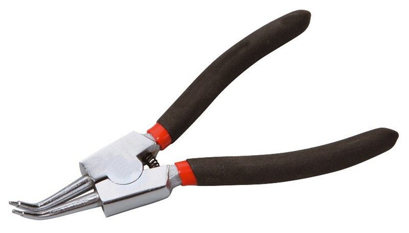 MASTERTOOL Щипці вигнуті для зовнішніх стопорних кілець MASTERTOOL 175 мм C45/HRC 38~48 75-1307 Коломия - фото 1
