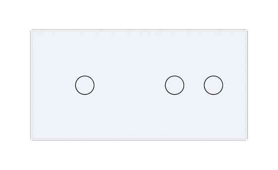 LIVOLO Розумний сенсорний прохідний/перехресний вимикач 3 сенсора (1-2) Livolo білий скло (VL-C Коломия