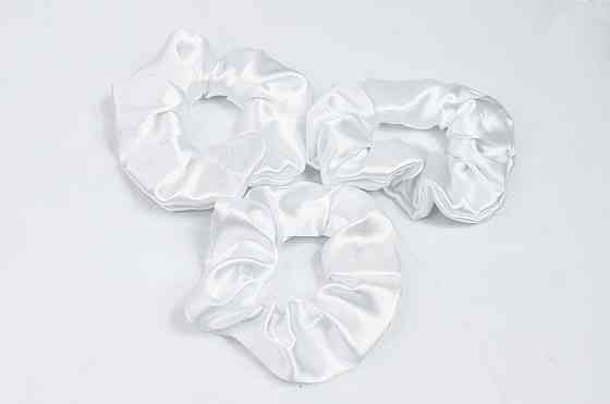 Атласний набір резинок для волосся Білий Харків