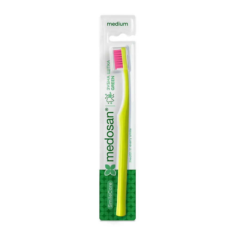 Зубна щітка SmileCare Medium Green Medosan Київ - фото 1