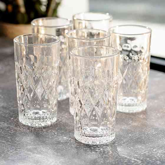 Yiwu Набір склянок для напоїв 6 шт. з товстого скла 400 мл склянки для холодних напоїв HP-YH-63 Киев