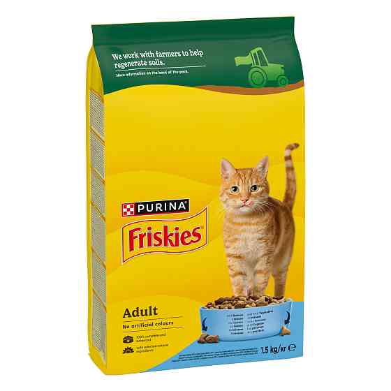 Сухой корм FRISKIES для взрослых кошек, с лососем и овощами, 1.5 кг Киев