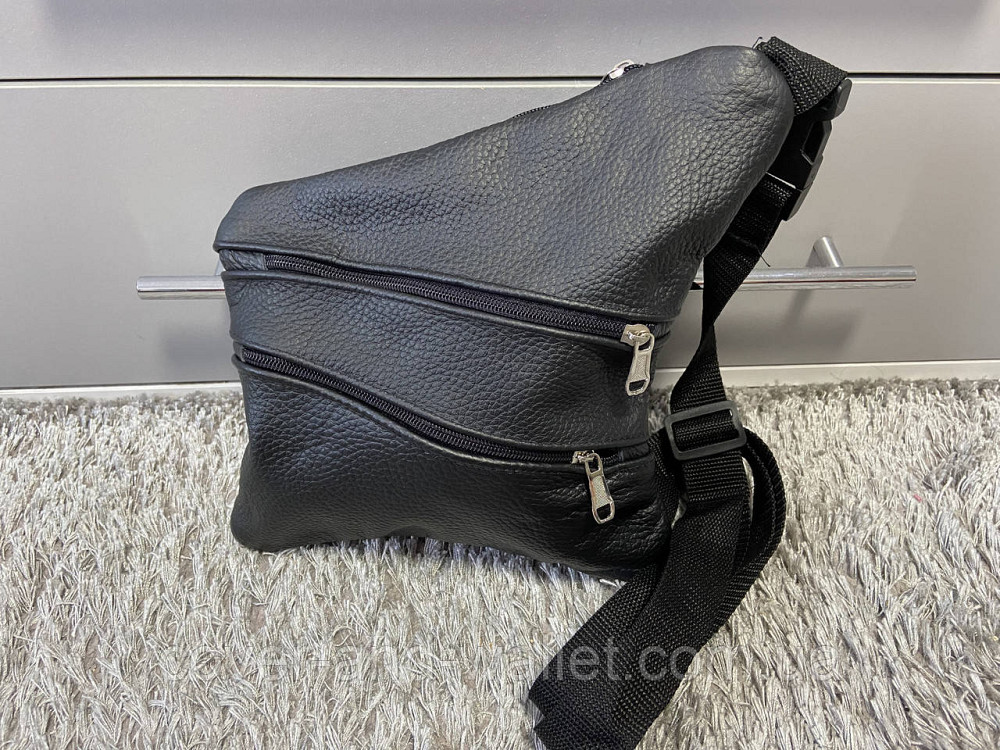 Тонка чоловіча сумка-слінг через плече із натуральної шкіри PS Leather Київ - фото 3