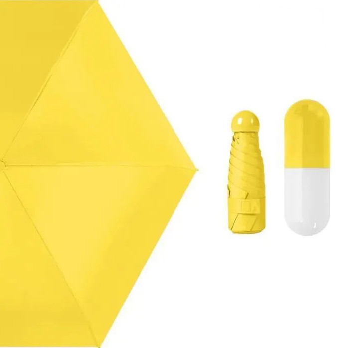 Компактна парасолька в капсулі-футлярі Жовтий, маленька парасолька в капсулі. Колір: жовтий BC-94 Львів - фото 4