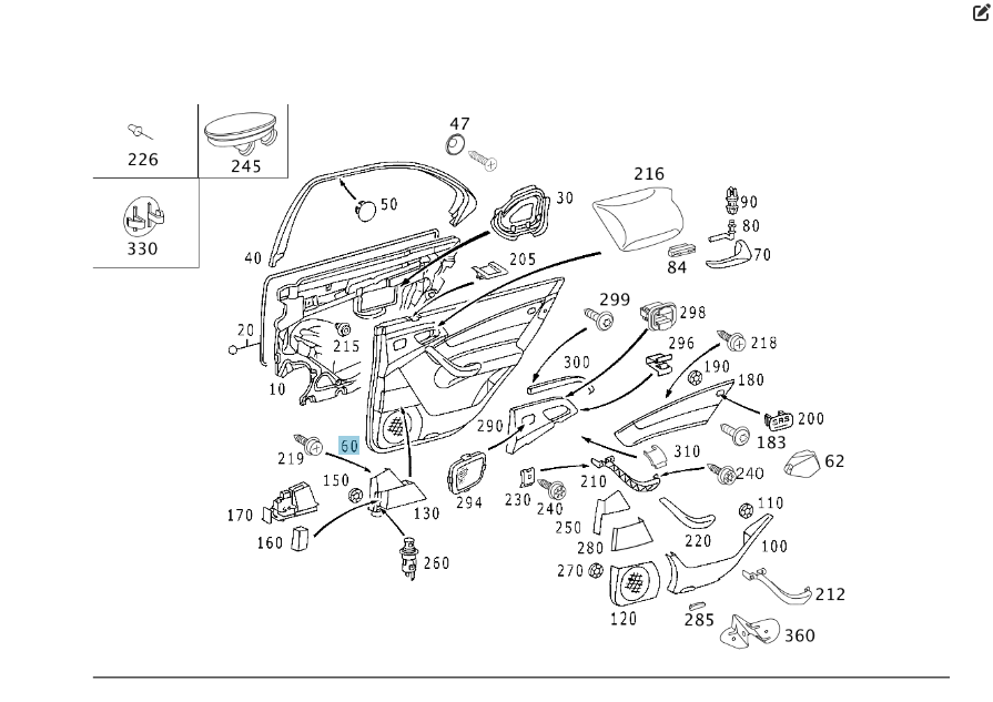Mercedes-Benz  A2207309762 9D15 Карта задніх лівих дверей шкіра колір "антрацит" S-class long V220 Одесса - изображение 2