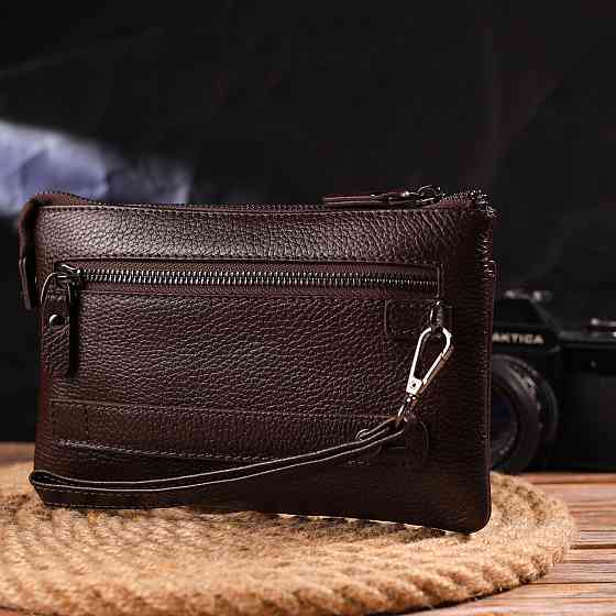 Стильный клатч для мужчин из натуральной кожи CANPELLINI 21548 Коричневый Киев