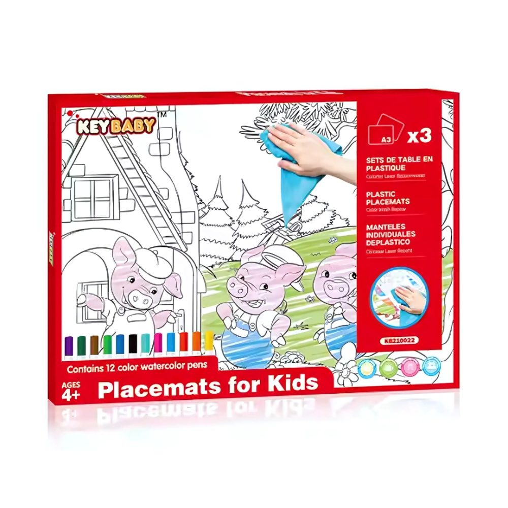 Набор для рисования, детские раскраски Keybaby, 3шт формат А3 с 12 маркерами и салфеткой для очистки, Red Каменец-Подольский - изображение 1