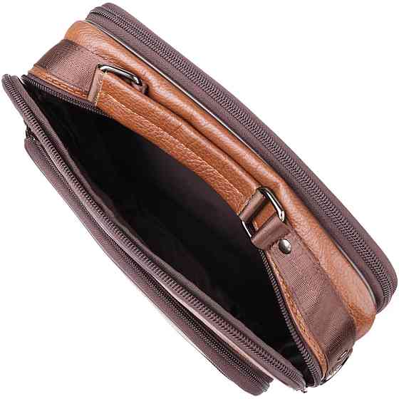 Сумка чоловіча з ручкою для перенесення в руці з натуральної шкіри Світло-коричневий (Vintage) Київ