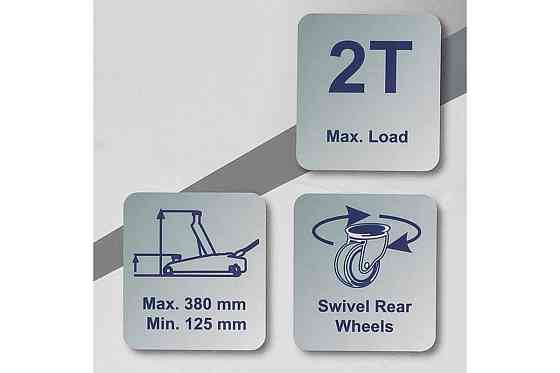 Домкрат підкатний гідравлічний 2 т h min 125 мм, h max 380 мм Scheppach SCH-TH22254 Одеса