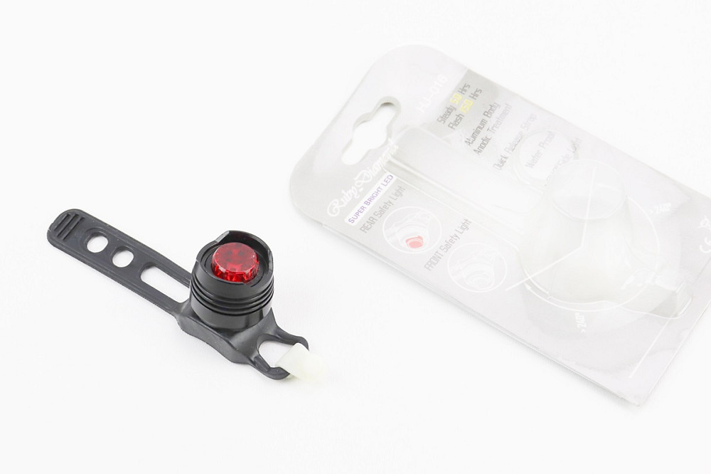 Ліхтар задній 1 діод алюмінієвий, чорний (без батарейок) Київ - фото 1