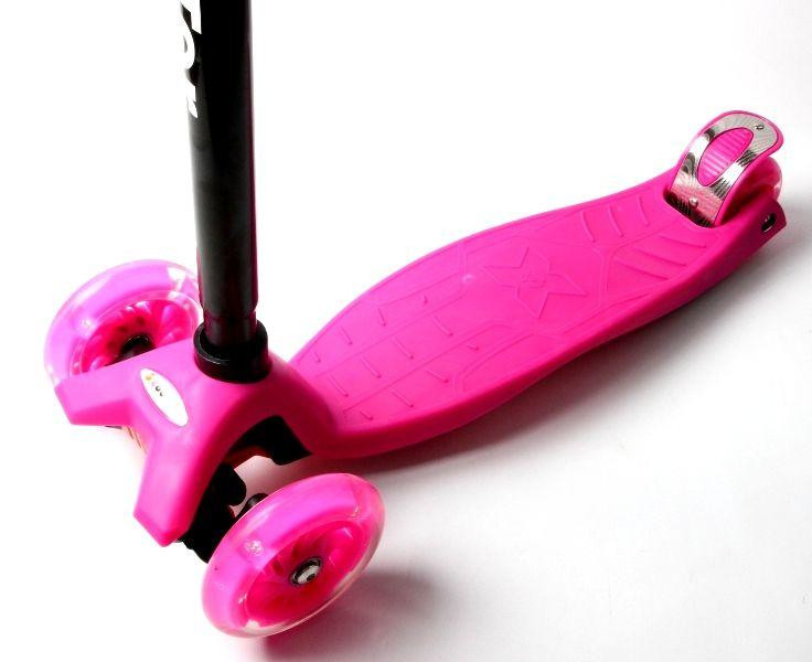 Дитячий скутер MAXI. Рожевий колір. Усі колеса світяться Одеса - фото 3