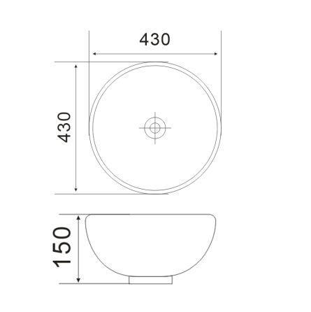 Раковина накладна Mixxus Premium ELLIPSE-0205 430х430х175mm з переливом   ( MP6530 ) 33268 Харьков