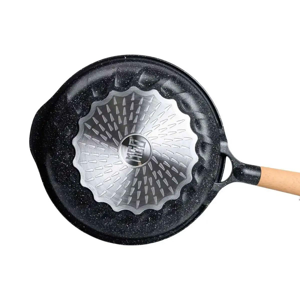 Алюмінієва сковорода 2,8 л мармурова з антипригарним покриттям Ø 28 см чорна MGC HP-4-425B Київ - фото 6