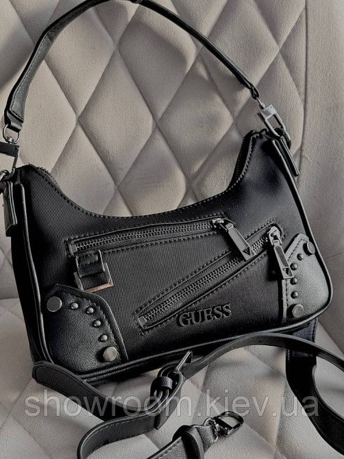 Женская компактная сумка на плечо Guess (812820) черная Киев - изображение 5
