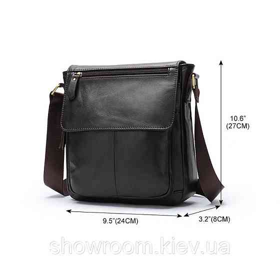 Мужская барсетка через плечо Leather Collection (819) кожаная черная Киев