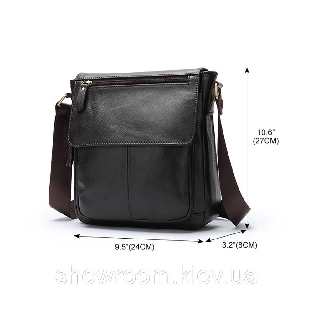 Мужская барсетка через плечо Leather Collection (819) кожаная черная Киев - изображение 4
