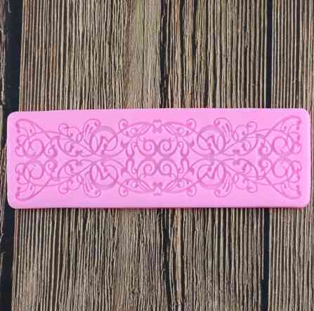 Силиконовый молд кружевной 155 на 51 мм розовый Киев