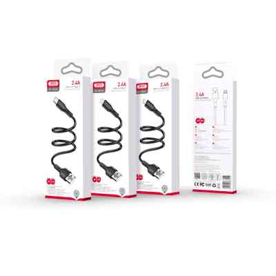 Дата кабель USB 2.0 AM to Micro 5P 1.0m black XO (NB230_M_Black) Винница