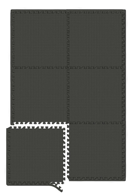 Мат-пазл Hop-Sport EVA 1см HS-A010PM - 6 частей черный Киев - изображение 3