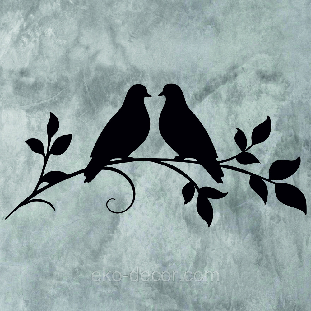 Декоративное настенное Панно «Две птички», Декор на стену 110*81 см, Черный Киев - изображение 5