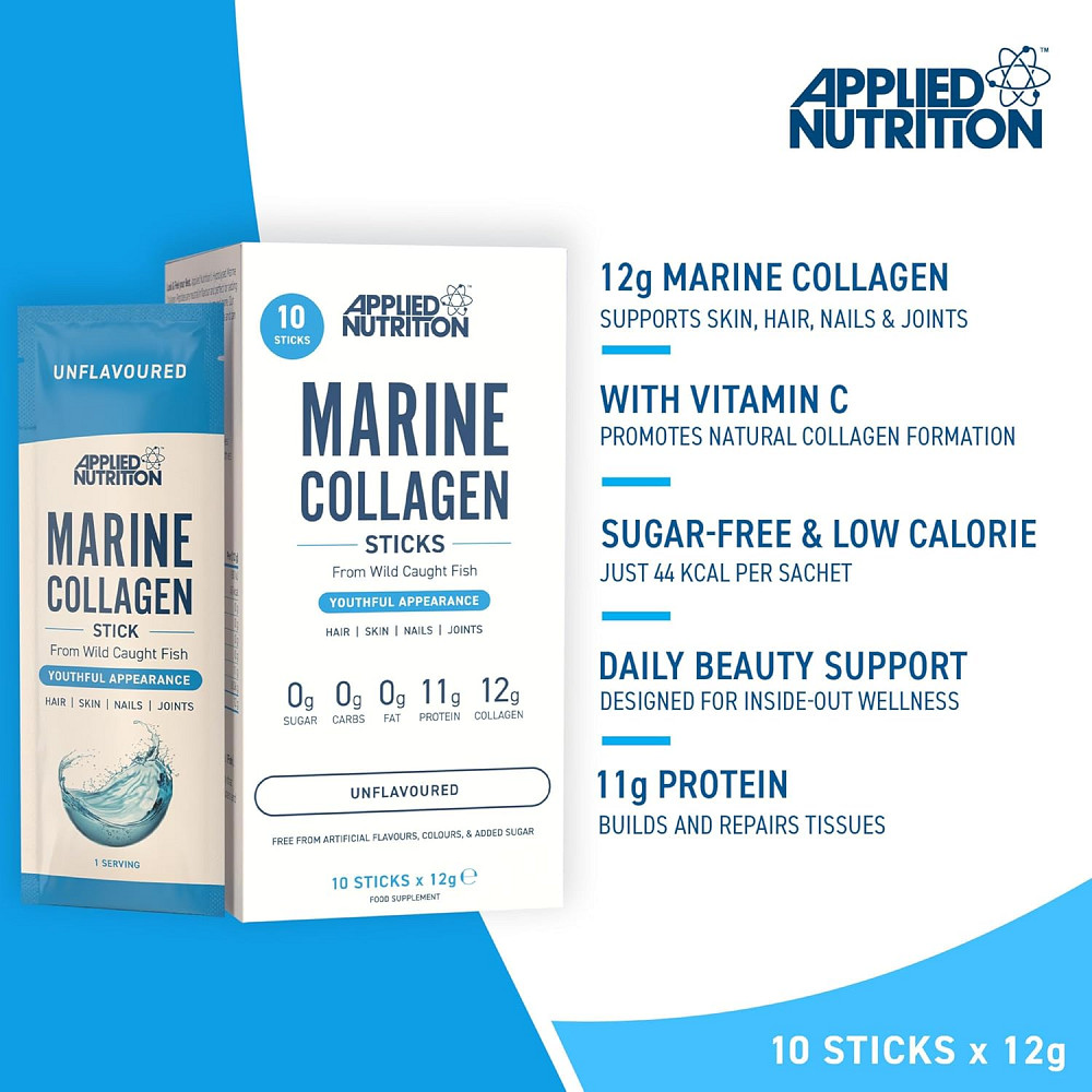 Морський колаген Applied Nutrition Marine Collagen Stick Pack 10 x 12 г, Unflavored Луцьк - фото 3