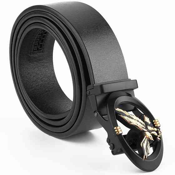 Ремень мужской с пряжкой автомат с силуэтом орла Vintage 20297 Черный Киев