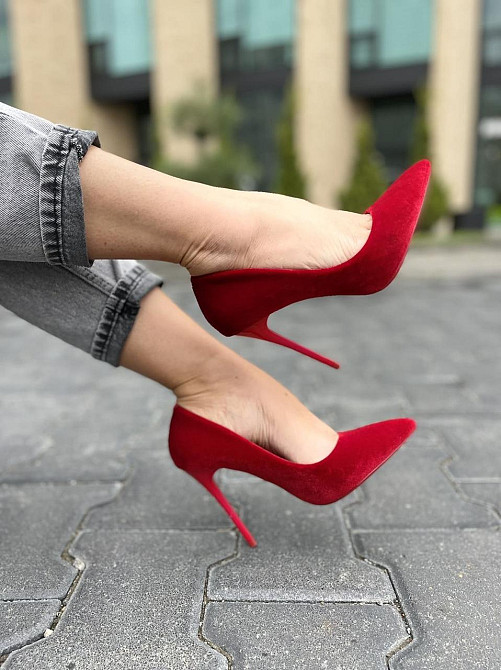 Comer Туфлі жіночі COMER червоні оксамит каблук 11см 35р.36р.38р. (1928) Коломыя - изображение 5