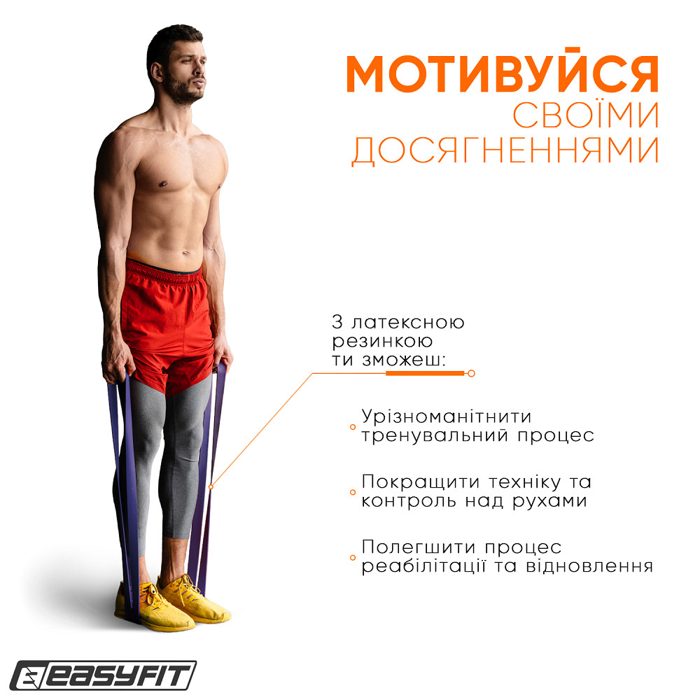 EasyFit Гумова петля EasyFit 15-45 кг Фіолетова Коломыя - изображение 6