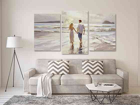 Модульна картина у вітальню/ спальню Закоханна пара Art-518_3 70x130 см Київ