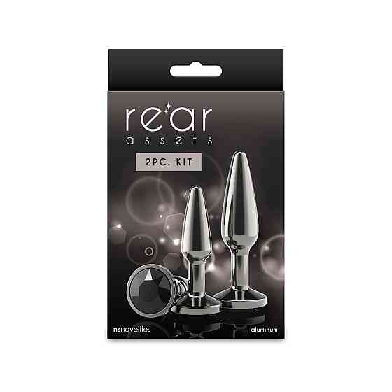 Набір анальних пробок NS Novelties Rear Assets - Tapered Trainer Kit - Gunmetal - Black Sex Aura Київ