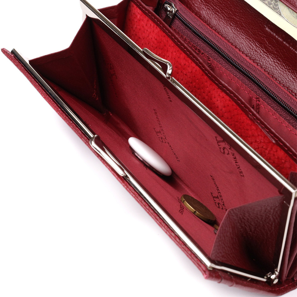 Вместительный женский кошелек из натуральной кожи ST Leather 23089 Бордовый Киев - изображение 4