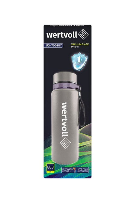 WERTVOLL Термос WERTVOLL "DREAM" 800 мл SS Digital Sensor t °C сірий RX-7001GY Київ - фото 8