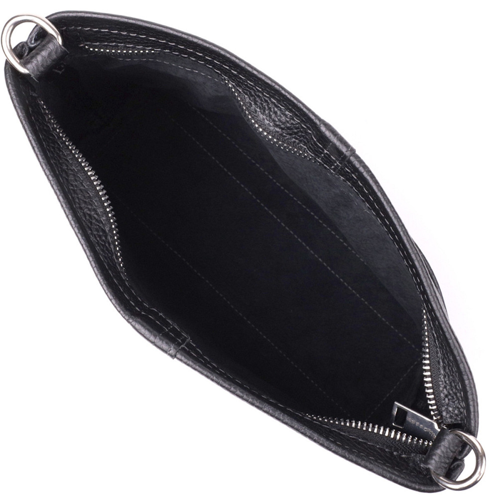 Жіночий шоппер 2 в 1 із натуральної шкіри GRANDE PELLE 22881 Чорний Київ - фото 7