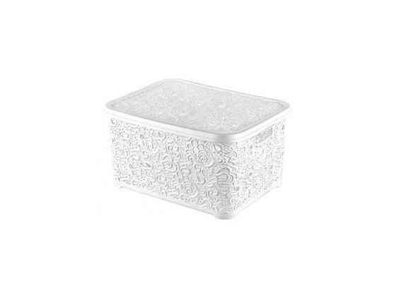 Корзина с крышкой ажурная, Efe plastics 6 л, белая Одесса