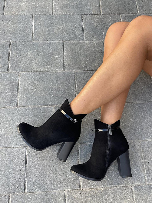 Жіночі черевики VESNA чорні натуральна замша высота 11 см подъем 9 см размер 39 (2525) Коломыя - изображение 7