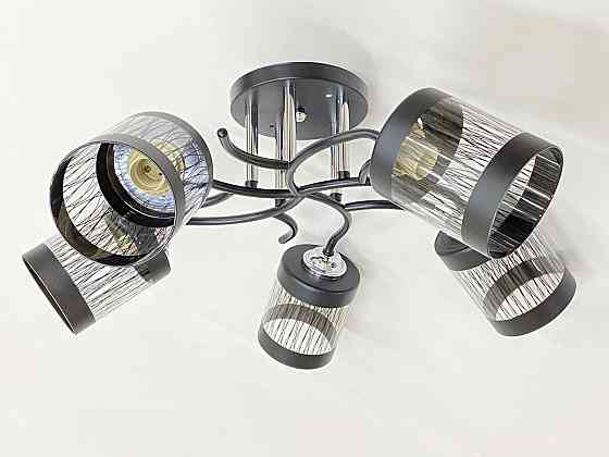 VALESO Стельова Люстра на 5 плафонів VALESO 6979A/5 (Чорний+Хром) Коломыя