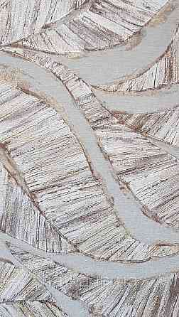 Шпалери вінілові на флізеліновій основі Rasch Ascona 1.06х10 листя структурні сірі коричневі із золотистим Київ