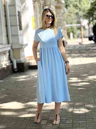 Літня сукня міді вільного крою "Ordinary" оптом | Батал Київ