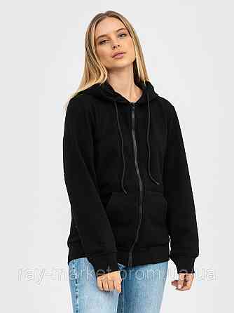 Худі базове на блискавці утеплене Ray Basic жіноче чорне (U0405LW-Black) 3XL Київ