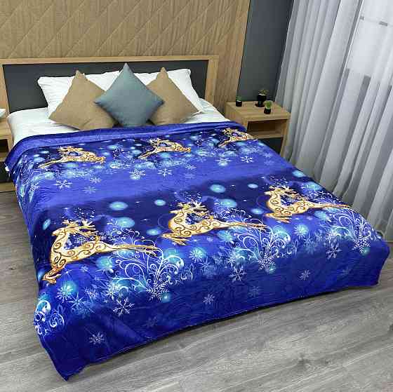 Плед-покривало 200х230 см з різдвяним принтом Різнобарвний (87-321) Київ