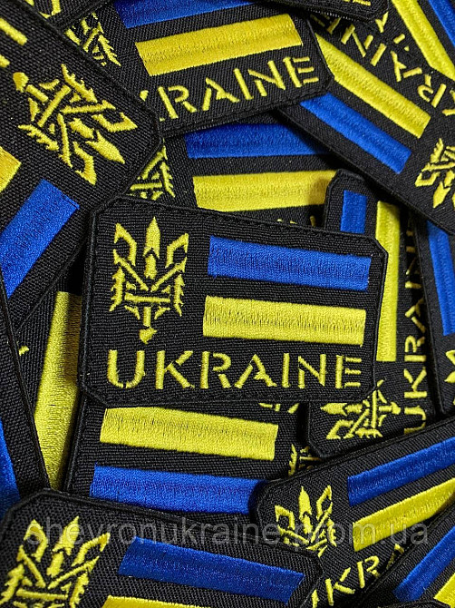 Шеврон UKRAINE (Форма прямоугольная. На липучке) Размер 8x5см Киев - изображение 3