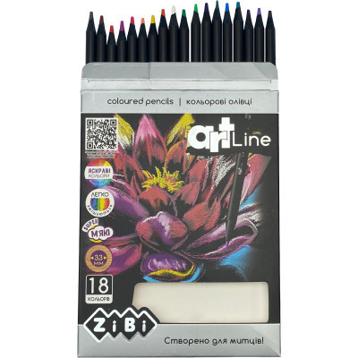 Олівці кольорові ZiBi Art Line круглі 18 кольорів (ZB.2433) Вінниця - фото 2
