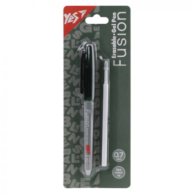 Ручка гелевая Yes пиши-стирай Fusion Graphite в наборе со стержнем 0,7 мм синяя (420461) Винница - изображение 1